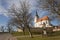 Tipical Czech village church in Dolni Loucky, built in the second half of the 13th century, early Gothic building