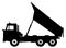 Tipper dump truck unloading