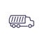tipper or dumper truck line icon, vector