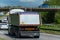 Tipper lorry truck on uk motorway in fast motion