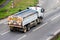 Tipper lorry truck on uk motorway in fast motion