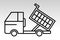 Tipper truck / dump truck - heavy equipment line art icon for apps or websites