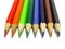 Tips of colour pencils