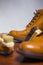 Tips of Premium Male Brogue Tanned Boots with Lots of Cleaning Accessories