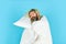 Tips sleeping better. Bearded man sleeping face relaxing. Melatonin makes you feel drowsy and helps you stay asleep