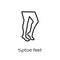 Tiptoe feet icon. Trendy modern flat linear vector Tiptoe feet i