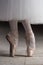Tiptoe in pointe shoes