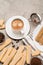 Tiramisu cake cooking - Italian Savoiardi ladyfingers Biscuits and coffee