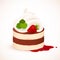 Tiramisu cake with cream and strawberry