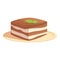 Tiramisu cream icon cartoon vector. Cake food