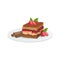 Tiramisu European Cuisine Food Menu Item Detailed Illustration