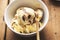Tiramisu ice cream with coffee and chocolate