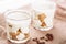 Tiramisu Mousse Dessert Coffee Bean in Glass Cup