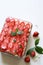Tiramisu, traditional Italian dessert with strawberry.