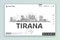 Tirana, Albania architecture line skyline illustration.