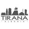 Tirana Albania Skyline Silhouette Design City Vector Art Famous Buildings.