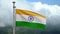 Tiranga indian flag waving in the wind. Close up of India banner blowing silk