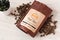 Tiraspol, Moldova - March 19, 2021: soft pack coffee with degassing valve. Costa Rica coffee, 100% Arabica, Barista coffee brand.