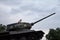 TIRASPOL, TRANSNITRIA MOLDOVA - AUGUST 12, 2016: Little Girl playing on the Tank Monument erected to commemorate the 1992 Transn