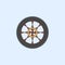 tire of bigfoot car field outline icon. Element of monster trucks show icon for mobile concept and web apps. Field outline tire of