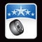 Tire on blue star background