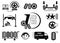 Tire Car service maintenance icon set