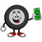 Tire Cartoon with Dollar