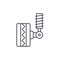 Tire fitting line icon concept. Tire fitting vector linear illustration, symbol, sign