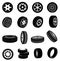 Tire icons set