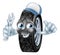 Tire mechanic cartoon character