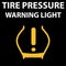 Tire pressure DTC code warning light icon. Car pictogram from dashboard - low pressure. Flat icon