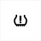 Tire pressure DTC code warning light icon. Car service