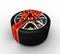 Tire with ribbon - 3d render