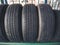 Tire rubber products , Group of new tires for sale at a tire store