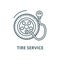 Tire service, pump,tire pressure vector line icon, linear concept, outline sign, symbol