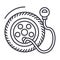 Tire service, pump,tire pressure vector line icon, sign, illustration on background, editable strokes