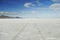 Tire tracks on Bonneville Salt Flats, Utah