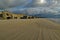 Tire tracks on danish beach