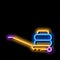 tire transportation neon glow icon illustration