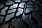 Tire treads texture, dark abstract background