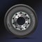 Tire, tyre, wheel. High quality illustration of typical truck fore wheel, isolated on color background