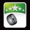 Tire under green star background