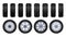 Tire wheels realistic set icon. Vector illustration rubber wheels on white background. Vector realistic set icon tire