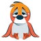Tired bird. Funny baby mascot. Cartoon character