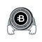 Tired Bytecoin coin mascot cartoon