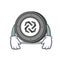Tired Bytom coin mascot cartoon