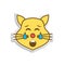 tired cat colored emoji sticker icon. Element of emoji for mobile concept and web apps illustration