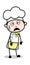 Tired Cook - Cartoon Waiter Male Chef Vector Illustration