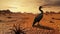 Tired Cormorant: Hyperrealistic Bird Walking Through Desert