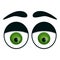 Tired eyes icon, cartoon style